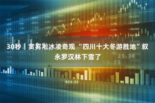 30秒｜赏雾凇冰凌奇观 “四川十大冬游胜地”叙永罗汉林下雪了