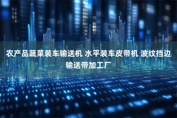 农产品蔬菜装车输送机 水平装车皮带机 波纹挡边输送带加工厂